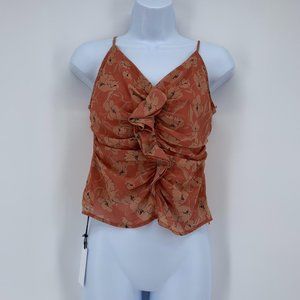 ASTR NWT Women's The Label Clay Floral Ruffled Shirred Cami Size XS